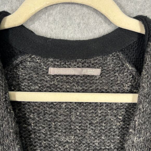 Rubbish Cardigan‎ Sweater Womens XS Button Tunic Grandpa Grunge Fuzzy Pocket - Picture 4 of 9